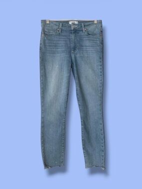💕PAIGE Hoxon Crop Skinny Jeans • Jukebox Distressed Ragged Hem Cotton Blend • 26